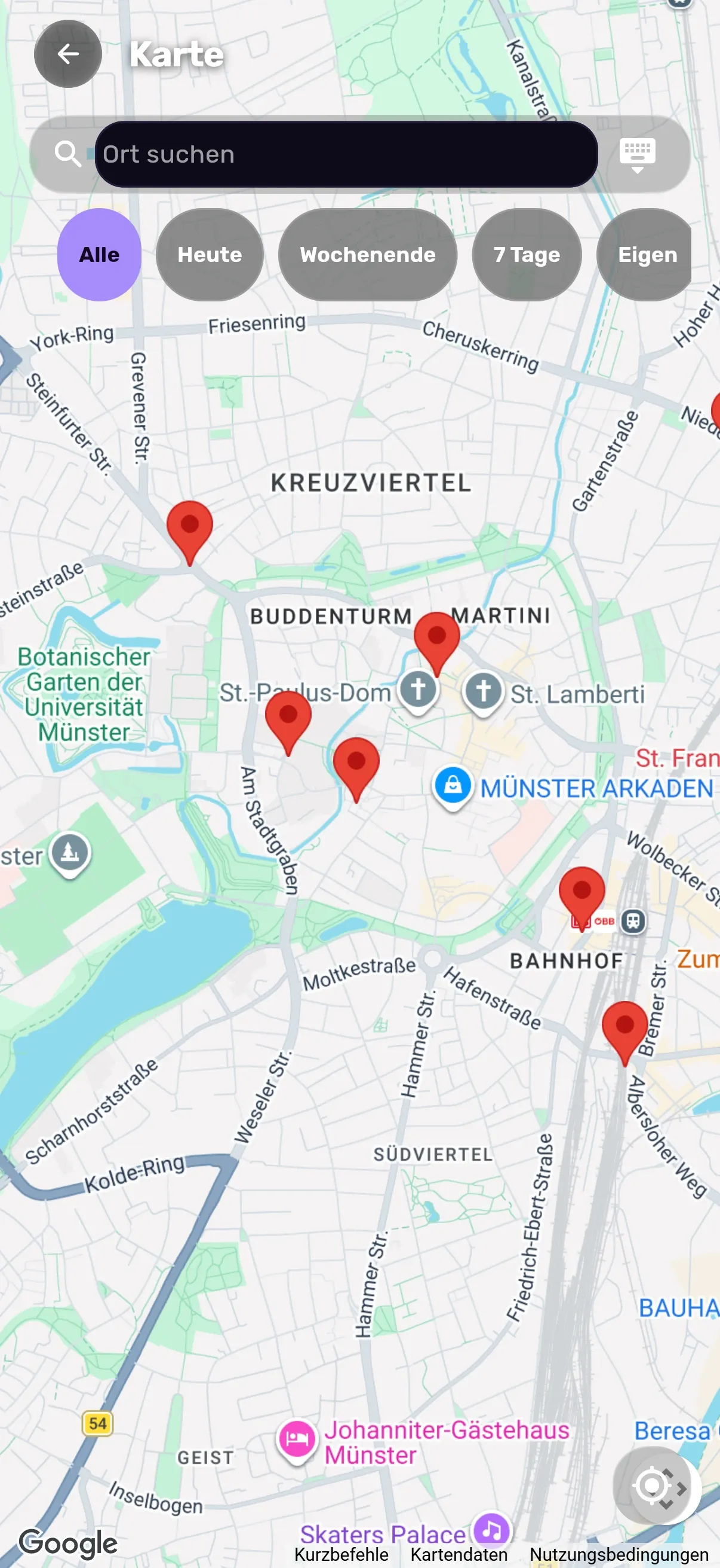Randalo-Karte mit Events in der Nähe